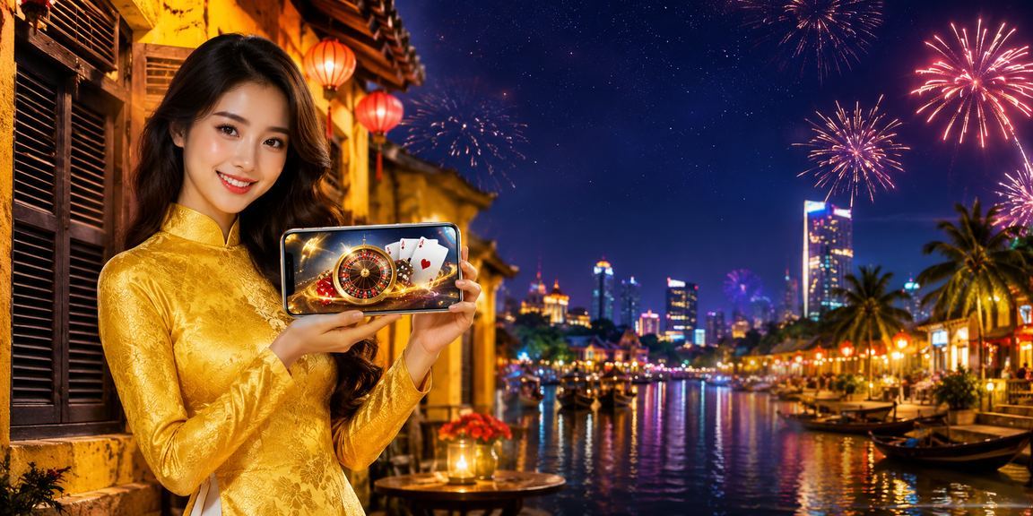 Người dùng Hội An trải nghiệm casino trực tuyến trên điện thoại với áo dài truyền thống