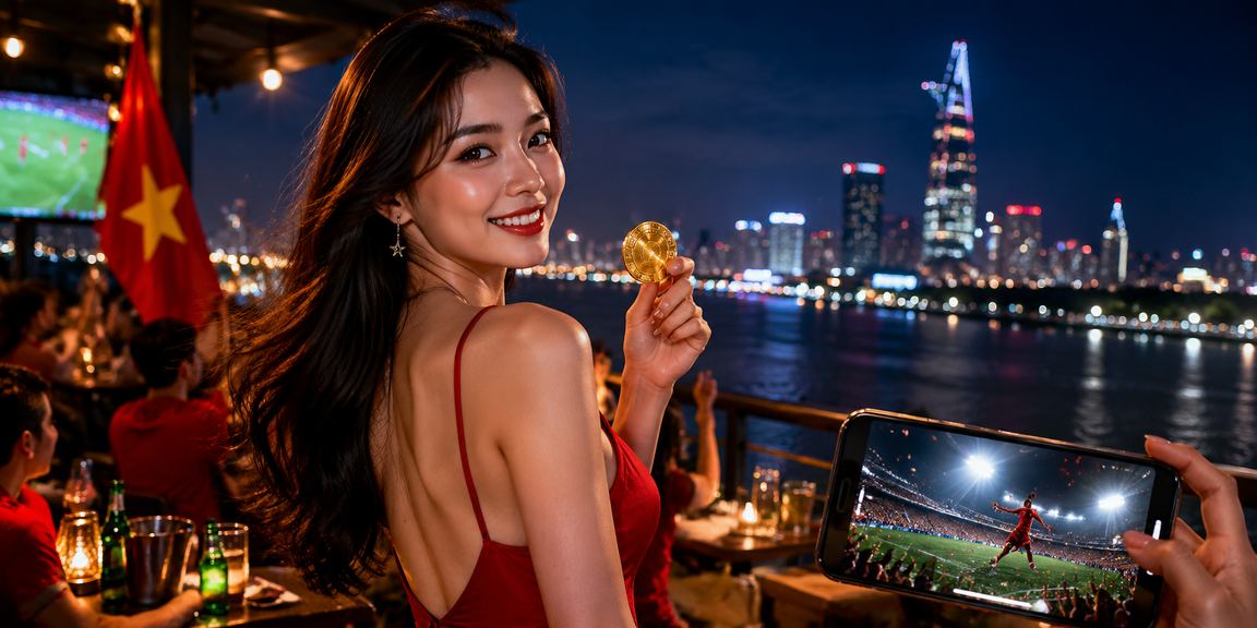 Người dùng tại Sài Gòn nạp tiền và theo dõi kèo thể thao bên bờ biển